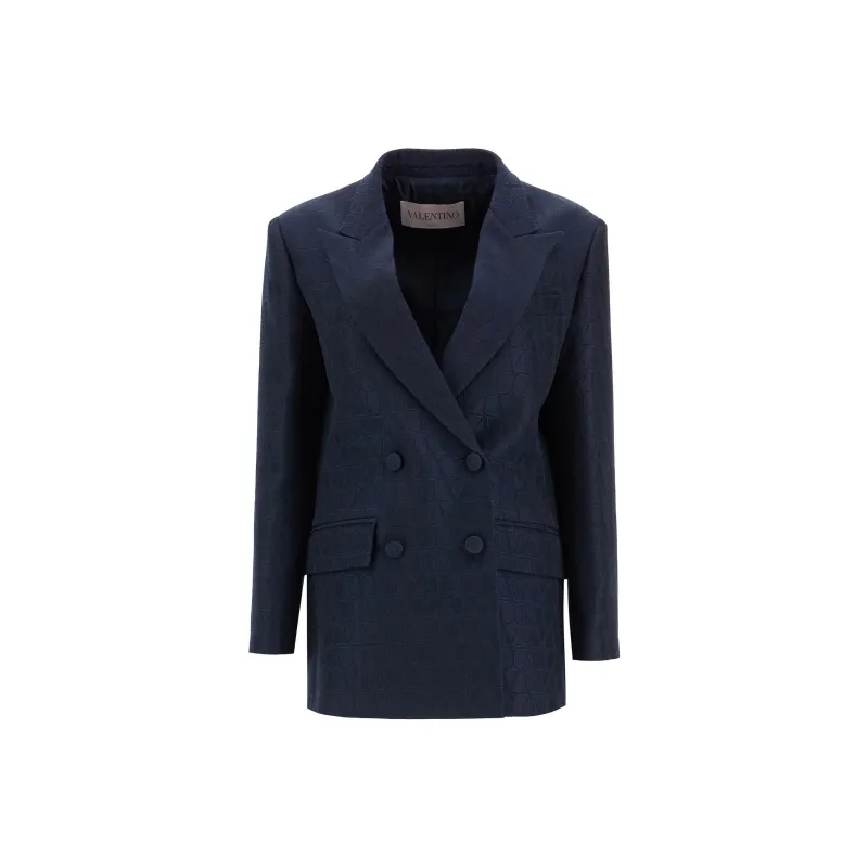 Valentino Double Breasted Long Sleeved Blazer-0