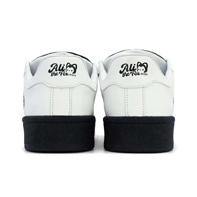 ALI THE FOX Skateboard Shoes Women's Low Top White Black/Pure White-5