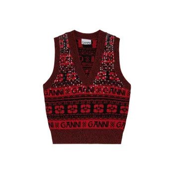 GANNI Vests Women's High Risk Red