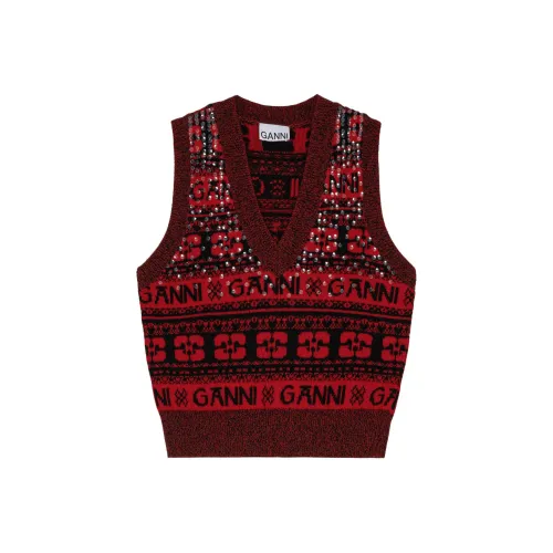 GANNI Vests Women's High Risk Red