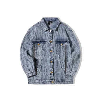 LA CRAWFISH Loose Fit Denim Jacket Women's Denim Blue