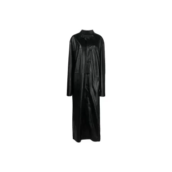 MANOKHI Button-front Leather Coat