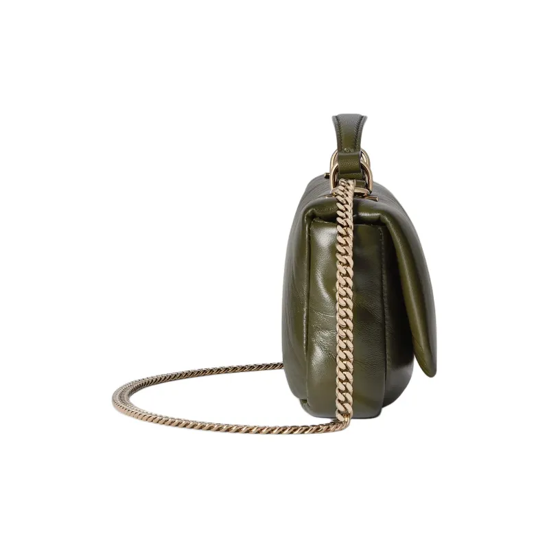 GUCCI Leather Handbag Mini Women's Forest Green-2