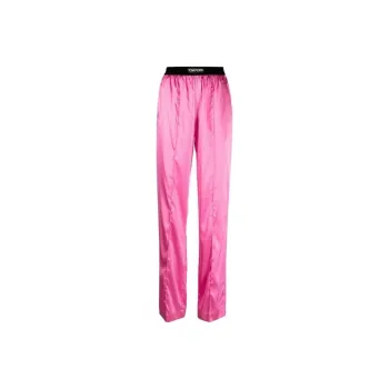 TOM FORD Logo waistband Straight leg Trousers