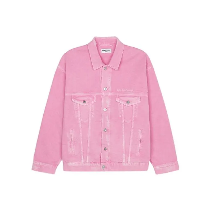 Balenciaga SS22 Denim Jacket Women's Pink-0