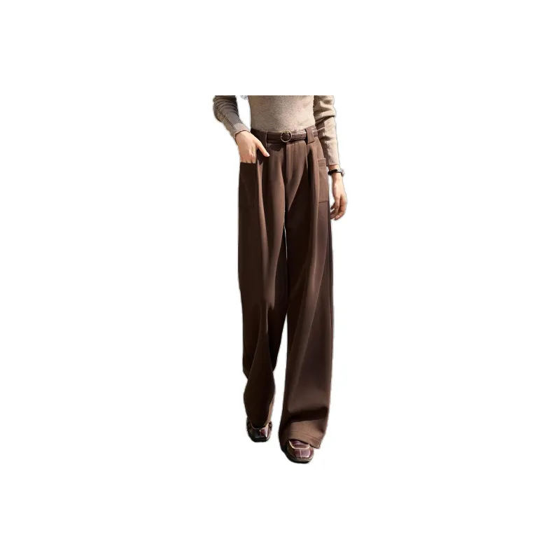 Mo Han Yi Mei Casual Pants Women's Dark Coffee-0