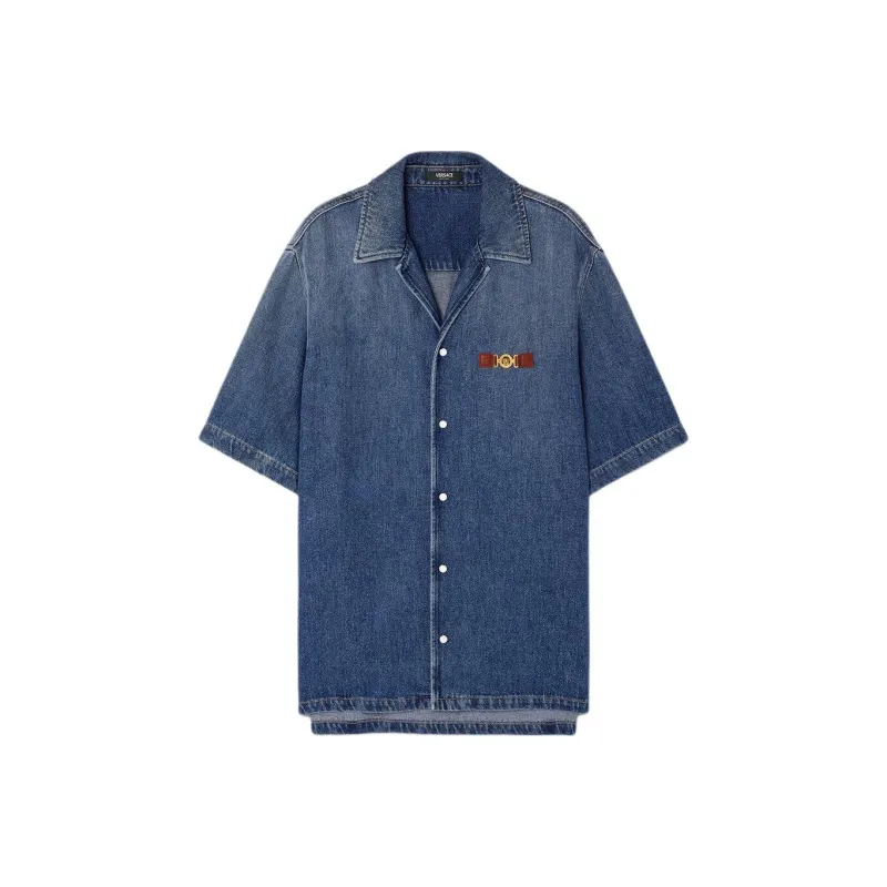 VERSACE Medusa Biggie Denim Shirt-0