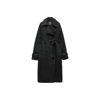 ZARA Trench Coats Women's Black
