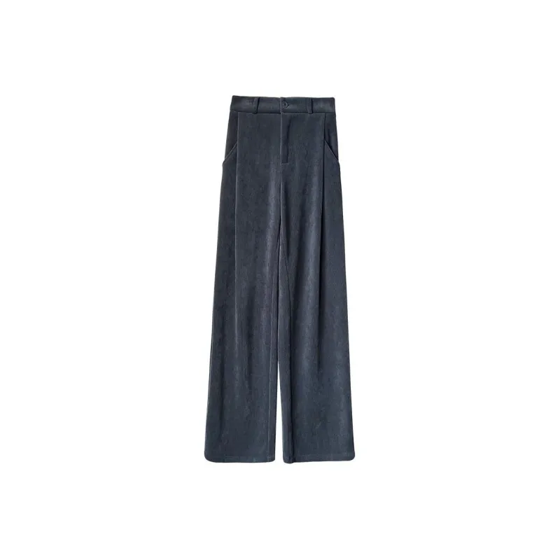 Lulupeach Casual Pants Women's Blue Gray-0