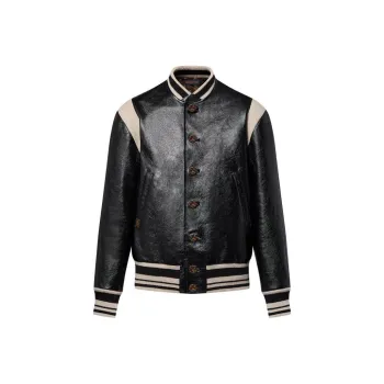 LOUIS VUITTON Graphic Leather Varsity Jacket