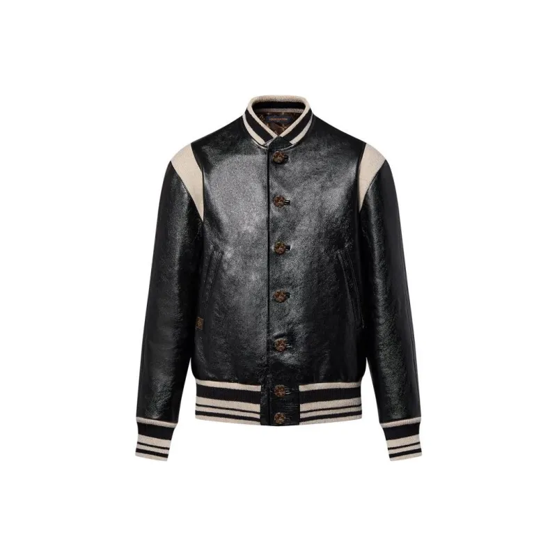 LOUIS VUITTON Graphic Leather Varsity Jacket-0