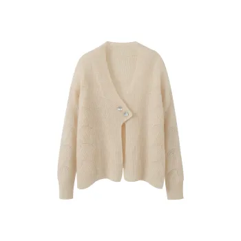 Homemade Willow Silk Knitwear Women's Spring Ripple Apricot