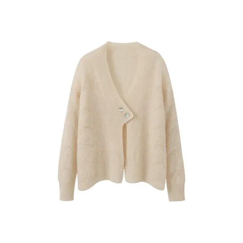 Homemade Willow Silk Knitwear Women's Spring Ripple Apricot