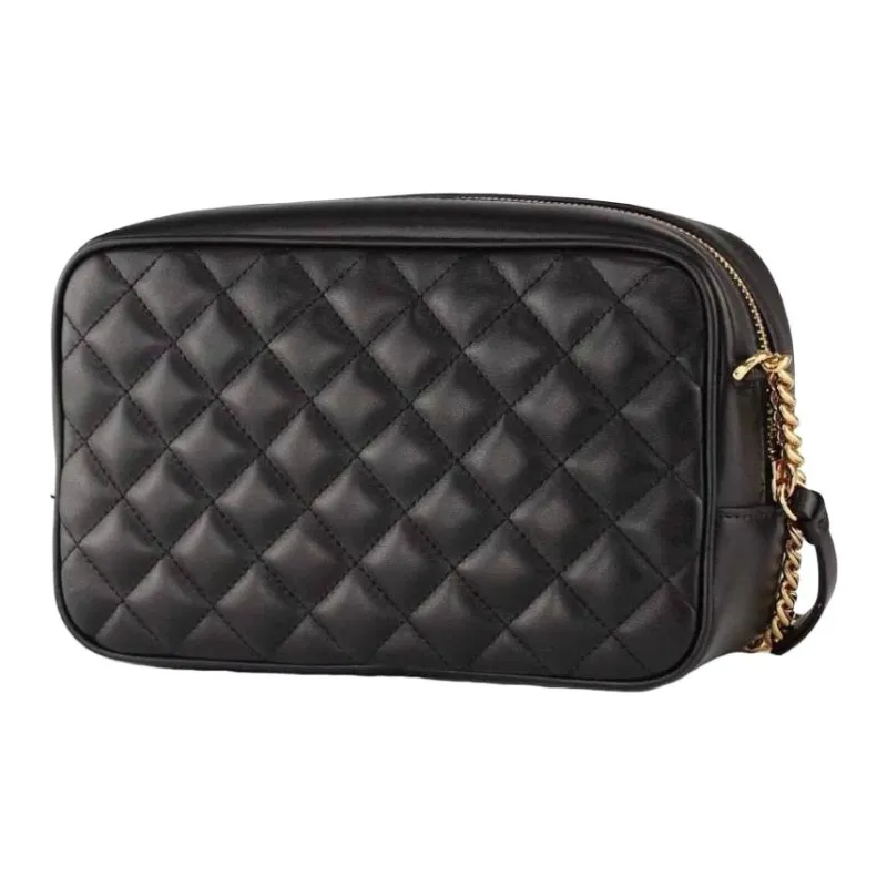 FANSIZHE Leather Camera Bag, Shoulder Bag Medium Size Women's Black-1