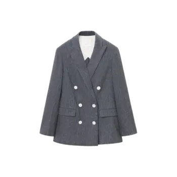 OVV Business Suits Women's Denim Blue Solid Color 13