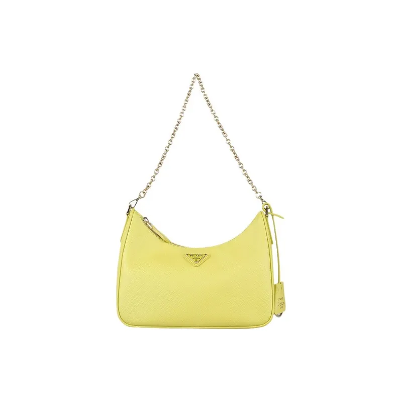 PRADA Re Edition Calfskin Shoulder Bag Women's Yellow-1