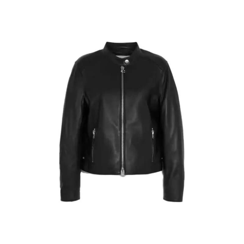 COACH Leather Jackets Women's Black-0