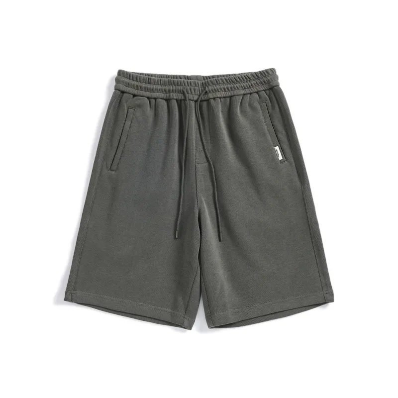 Hansca Comfortable Ribbed Skin Friendly Breathable Casual Shorts Men's-7