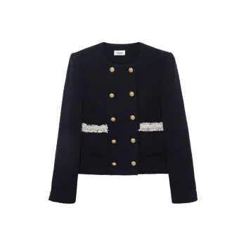D'zzit Cropped Coats Women's Dark Blue