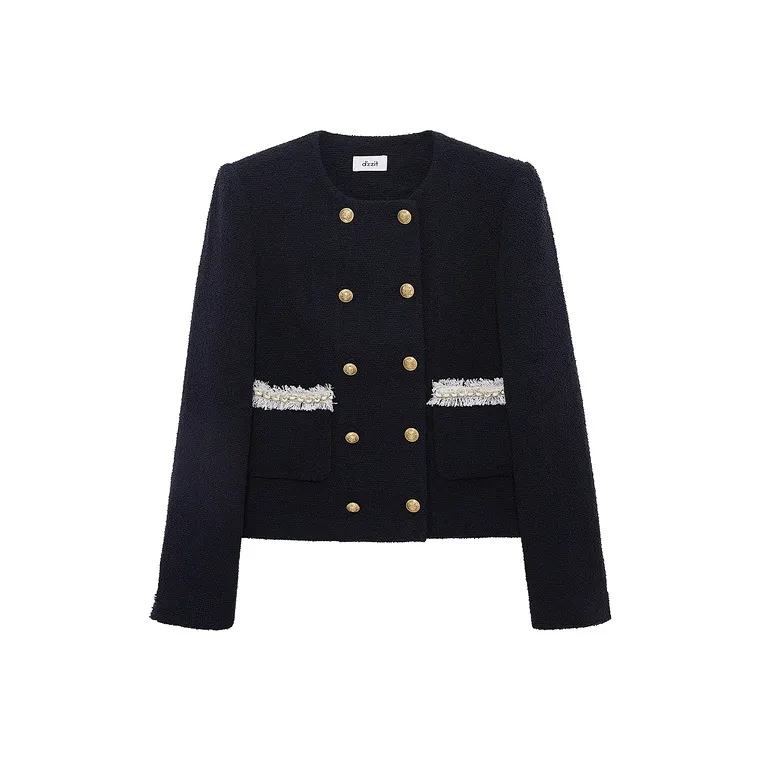 D'zzit Cropped Coats Women's Dark Blue-0
