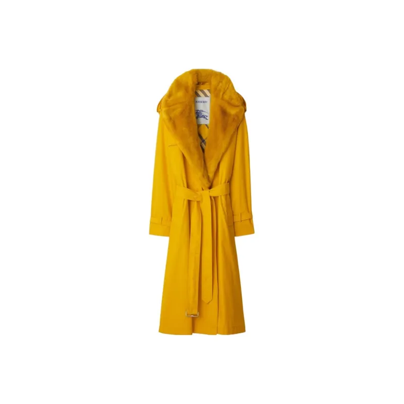 Burberry Trench Coats Women's Yellow-0