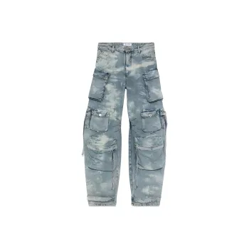The Attico Fern Cargo Washed Denim Jeans