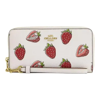 COACH Coated Canvas Long Wallets Trumpets Women's Chalk White