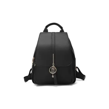 MEXICAN Polyurethane Backpack Women's Black/Ecru With Coffee