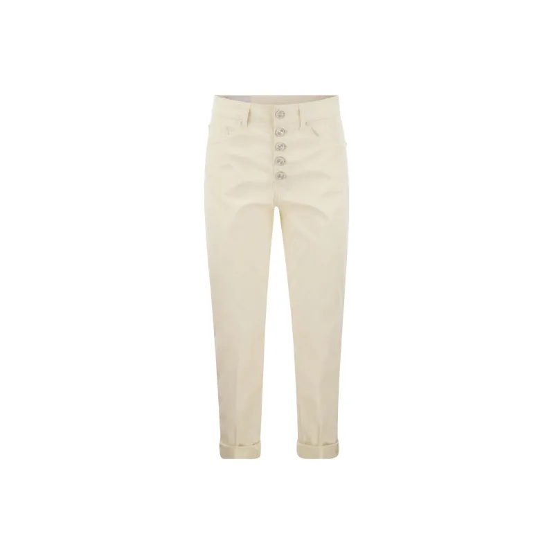 Dondup Logo Patch Cropped Straight Leg Jeans-0