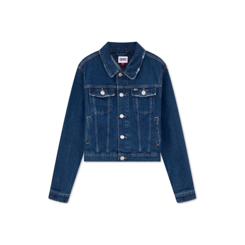 Tommy Hilfiger Denim Jacket Women's Dark Denim Blue-0
