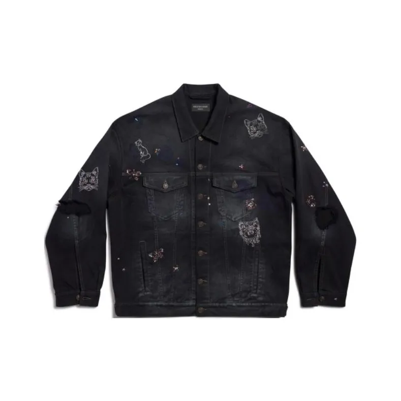 Balenciaga Denim Jackets Women's Black-0
