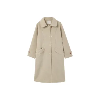MUYIYIFUGUQINGWENYI Coats Women's Oatmeal Beige