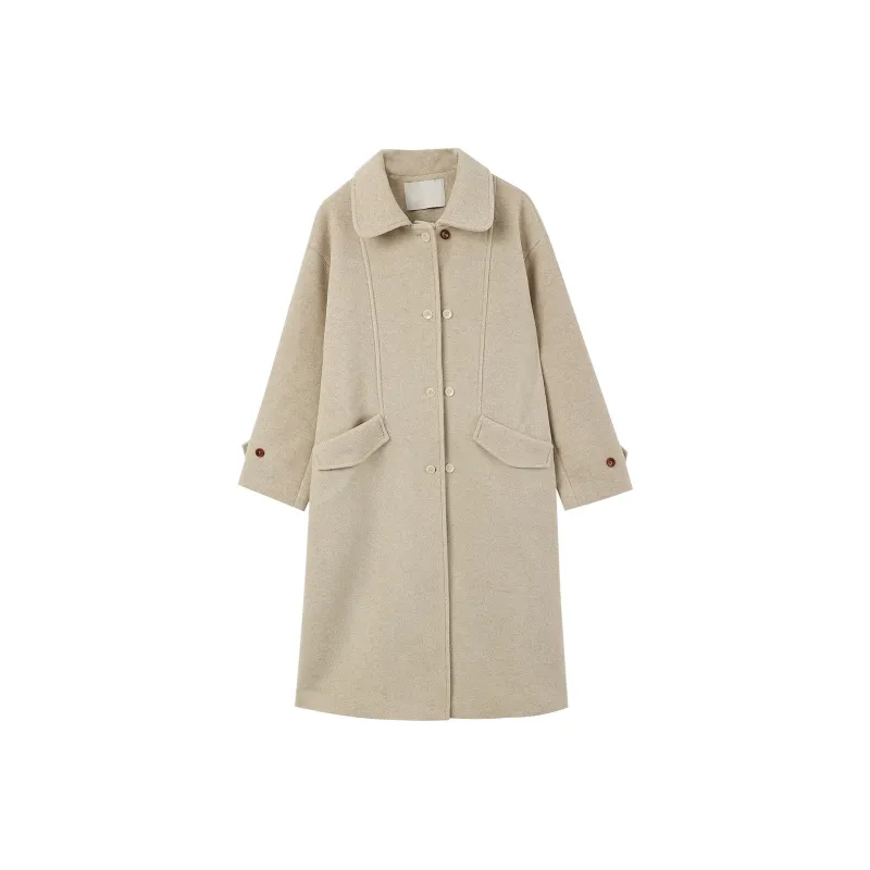 MUYIYIFUGUQINGWENYI Coats Women's Oatmeal Beige-0
