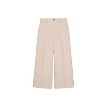 GUCCI Cropped Tweed Trousers White