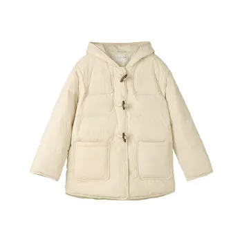 Fstudio Fall And Winter Korean Petite Warm Denim Button Down Jacket Coat Women's Light Yellow