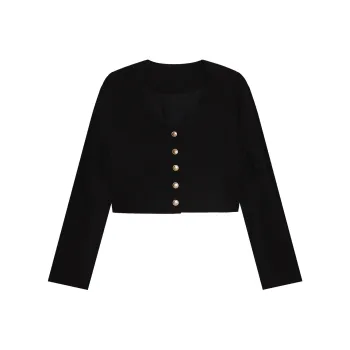THE SEA LIFE Cropped Coat Women's Black Mage