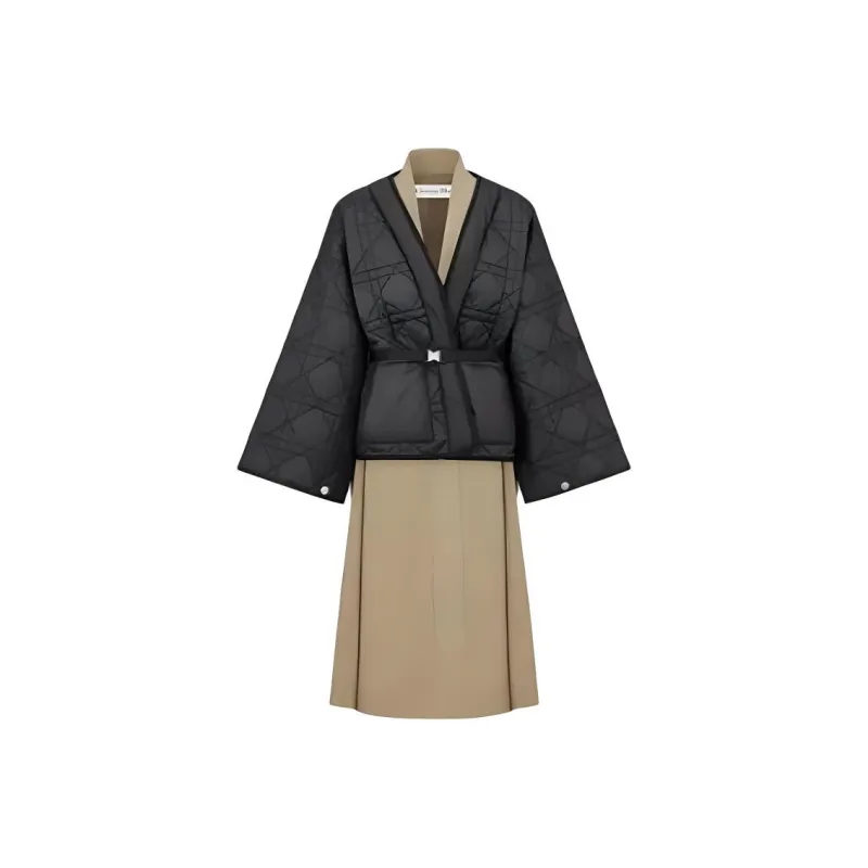 DIOR Trench Coat Women's Beige/Black-0