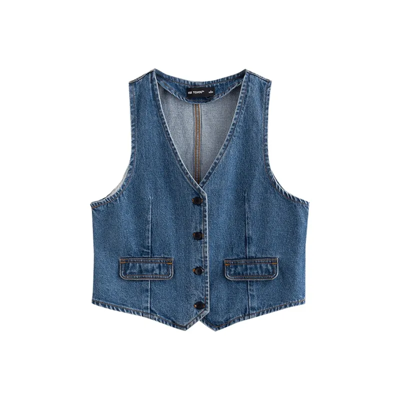 Initial Language Denim Jacket Women's Heavy Fermentation Gradient Blue-0