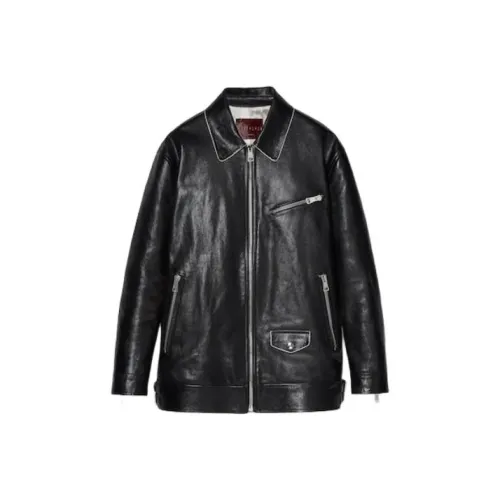 GUCCI Leather Jacket Women's Black