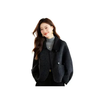 La Chapelle Coat Women's Fine Grained Black