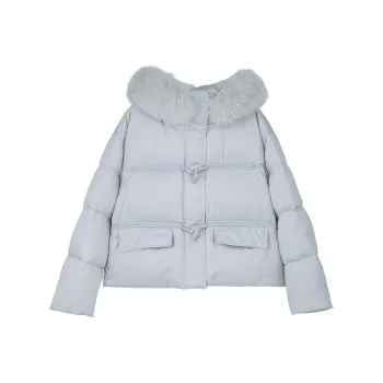 Fstudio Fall And Winter Korean Petite Atmosphere 90 Fill Power White Duck Down Cropped Down Jacket Women's