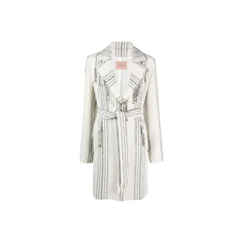 Twinset Jacquard Fringed Coat