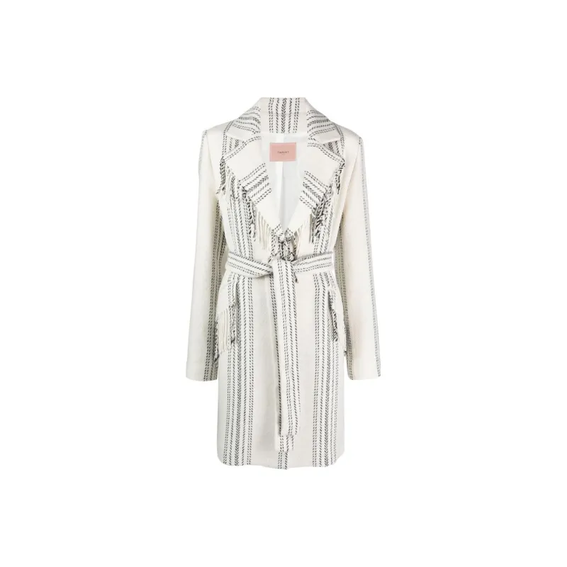 Twinset Jacquard Fringed Coat-0
