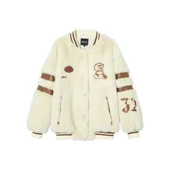 SEENFAAN Velvet-feel Coat Women's Beige