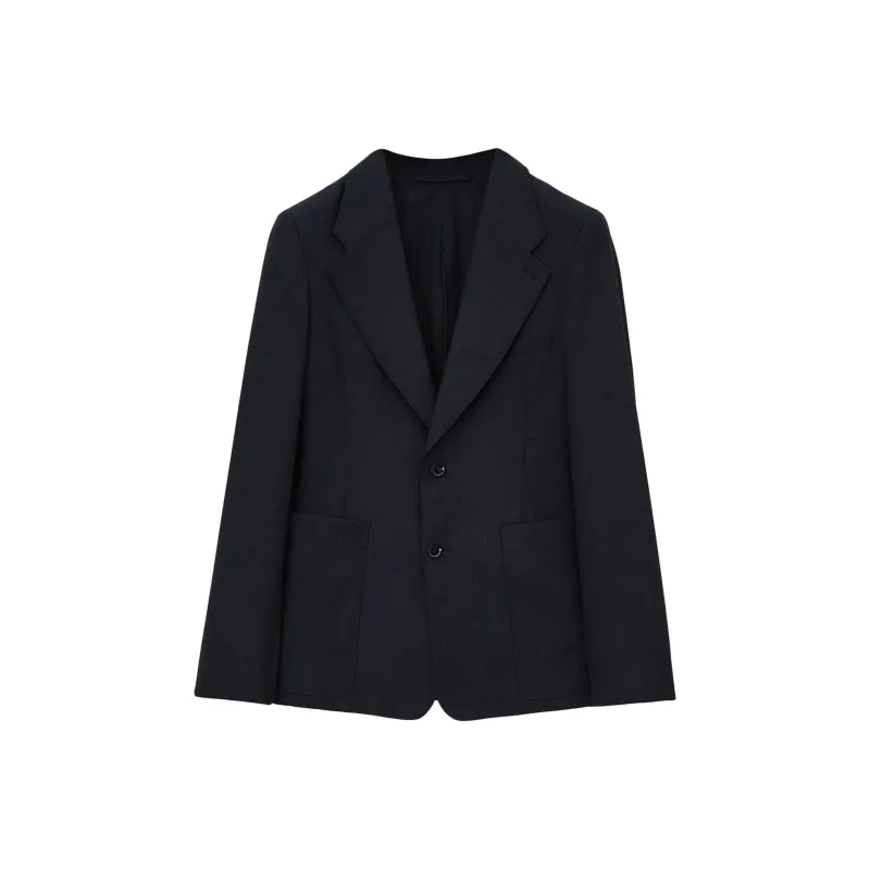 Lemaire Single Breasted Fitted Tailored Jacket 'Caviar'-0