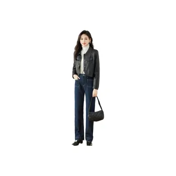 Like The Age Of Water Leather Jacket Women's Black