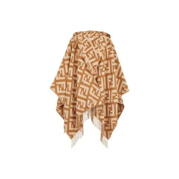 FENDI Jacquard Cashmere Poncho