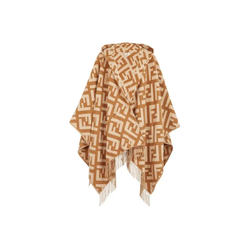 FENDI Jacquard Cashmere Poncho-0