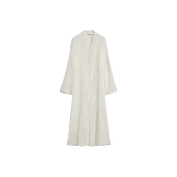 MaxMara Fondi Collection Silk Crepon Duster Coat Trench Coat Women's White