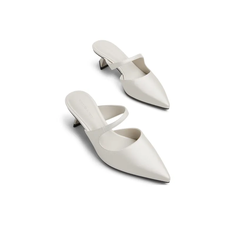 CHARLES&KEITH Composite Sole Closed Toe Slippers 4.5cm Women's-8